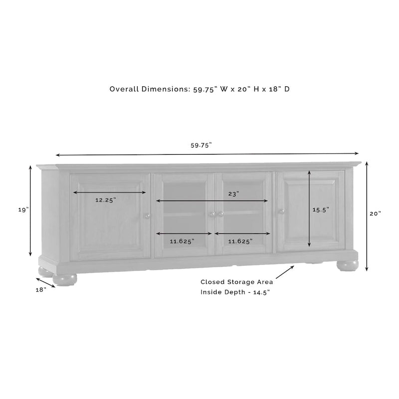 Crosley Alexandria 60-inch Low-profile Vintage Mahogany TV Stand