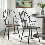 Simple Living Milo Mixed Media Spindle Arm Chairs (Set of 2) - N/A