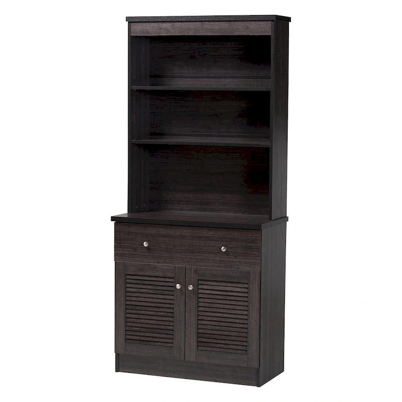 Traditional Dark Brown Wood Kitchen Storage by Baxton Studio