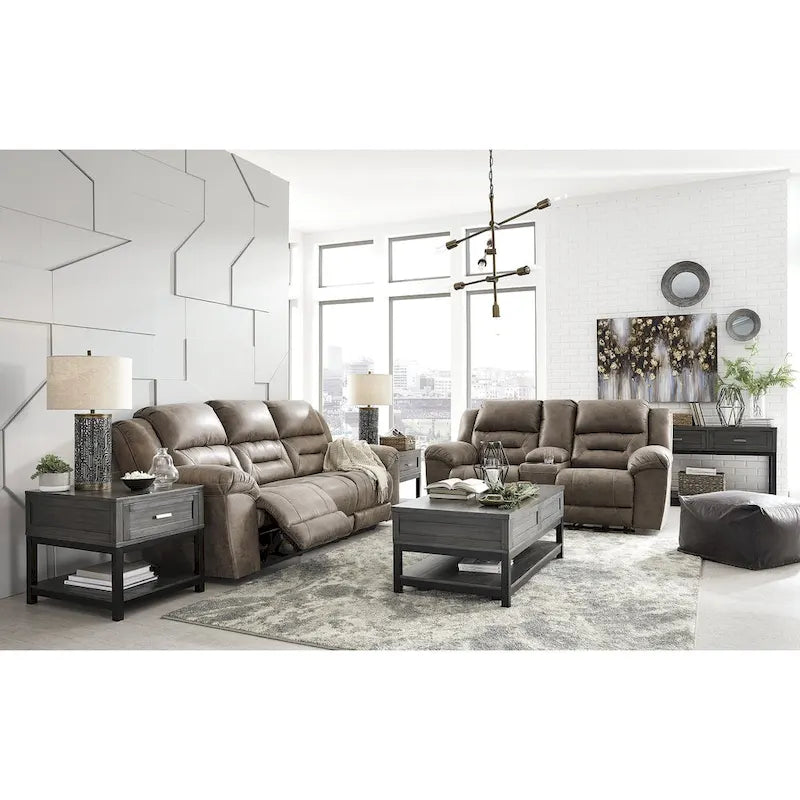 Stoneland Contemporary Reclining Sofa Fossil