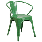 Metal Indoor-Outdoor Chair with Arms - 21.5 W x 19 D x 27.75 H