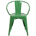 Metal Indoor-Outdoor Chair with Arms - 21.5 W x 19 D x 27.75 H
