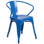 Metal Indoor-Outdoor Chair with Arms - 21.5 W x 19 D x 27.75 H