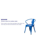Metal Indoor-Outdoor Chair with Arms - 21.5 W x 19 D x 27.75 H
