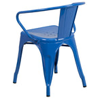 Metal Indoor-Outdoor Chair with Arms - 21.5 W x 19 D x 27.75 H