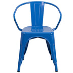 Metal Indoor-Outdoor Chair with Arms - 21.5 W x 19 D x 27.75 H