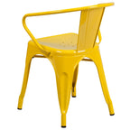 Metal Indoor-Outdoor Chair with Arms - 21.5 W x 19 D x 27.75 H
