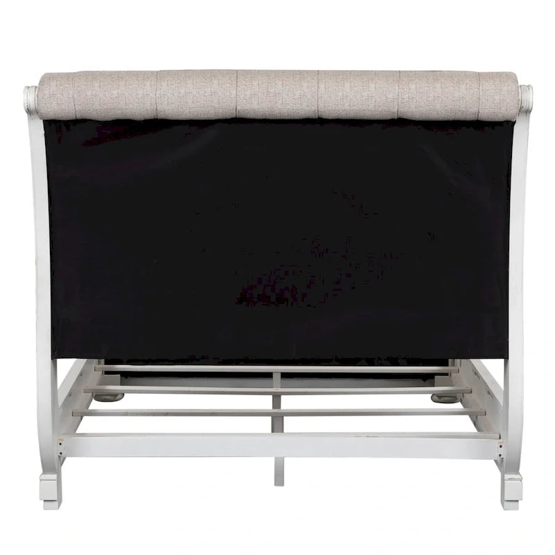 Magnolia Manor Antique White King Upholstered Sleigh Bed