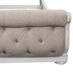 Magnolia Manor Antique White King Upholstered Sleigh Bed