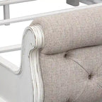 Magnolia Manor Antique White King Upholstered Sleigh Bed