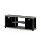 Porch & Den Tompkins Black MDF Entertainment Center with Storage Bins