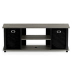 Porch & Den Tompkins Black MDF Entertainment Center with Storage Bins