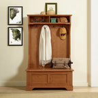 Campbell Hall Tree in Oak Finish - 40 W x 18.5 D x 64.25 H