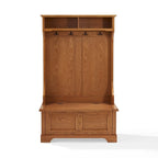 Campbell Hall Tree in Oak Finish - 40 W x 18.5 D x 64.25 H