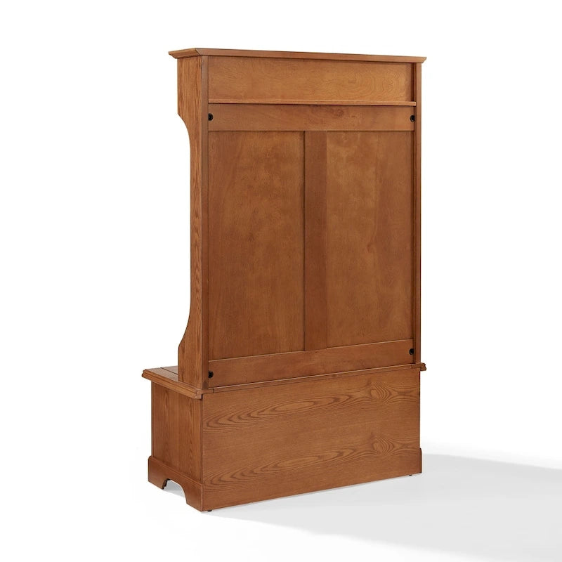 Campbell Hall Tree in Oak Finish - 40 W x 18.5 D x 64.25 H