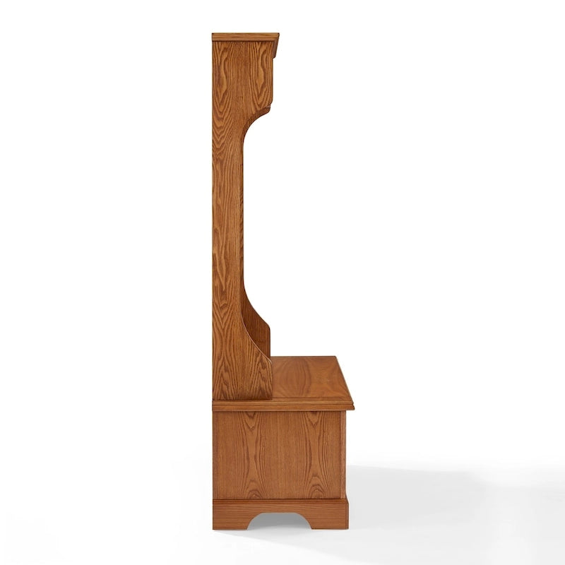 Campbell Hall Tree in Oak Finish - 40 W x 18.5 D x 64.25 H