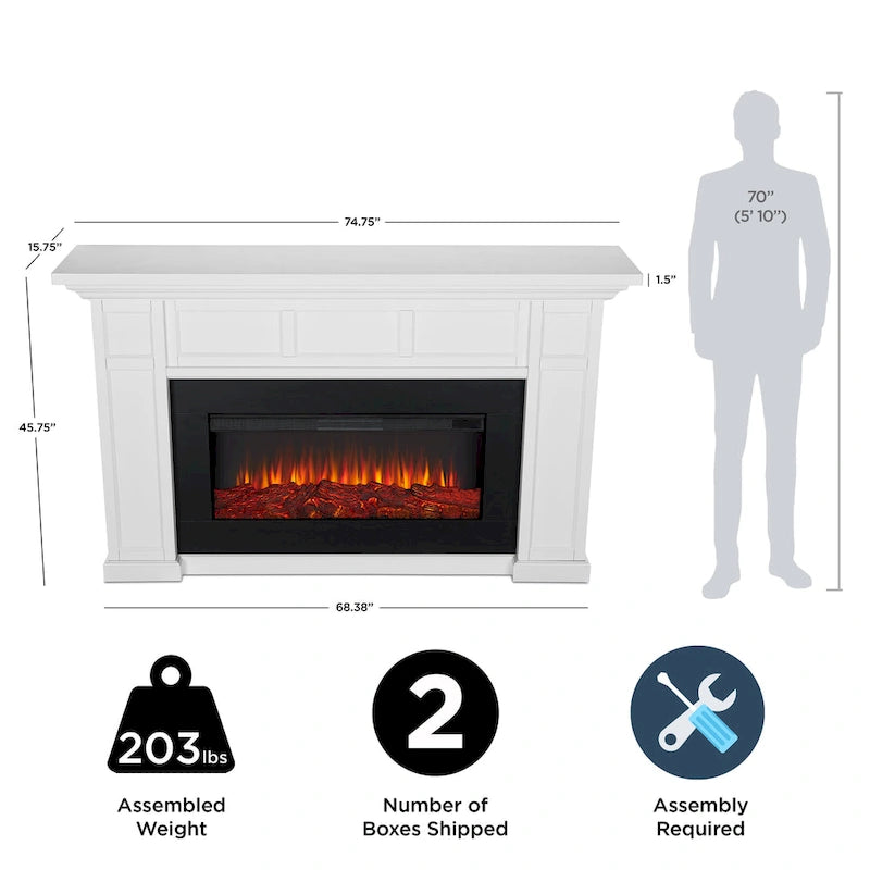 Alcott 75  Landscape Electric Fireplace by Real Flame