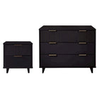 Manhattan Comfort 2-Piece Granville Modern Solid Wood Standard Dresser and Nightstand Set