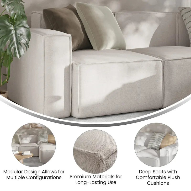 Contemporary Modular Sectional Sofa Left Side Chair with Armrest