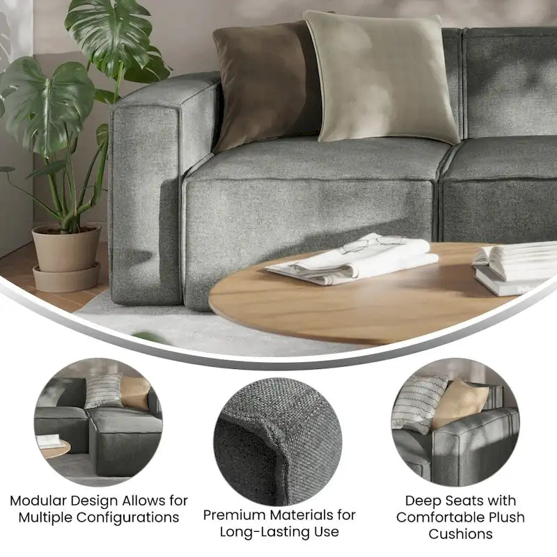 Contemporary Modular Sectional Sofa Left Side Chair with Armrest