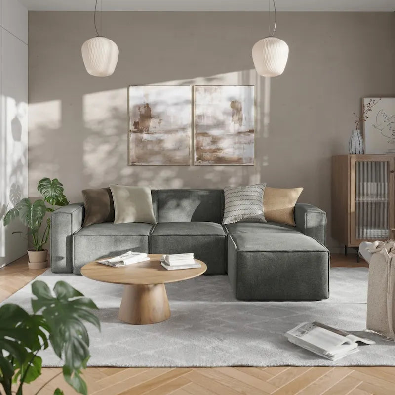 Contemporary Modular Sectional Sofa Left Side Chair with Armrest