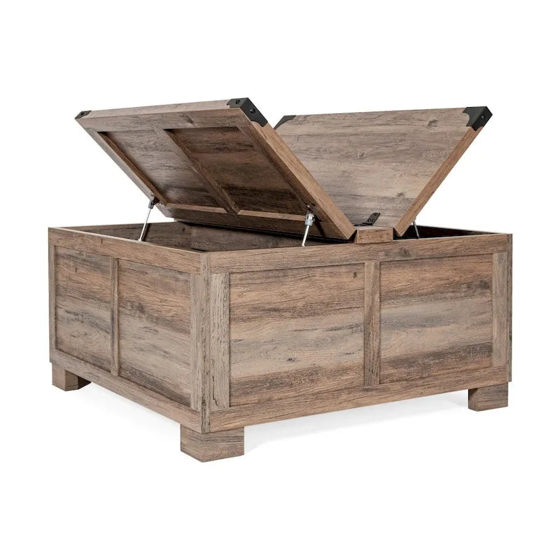 Modern Farmhouse Coffee Table with Hidden Interior Storage
