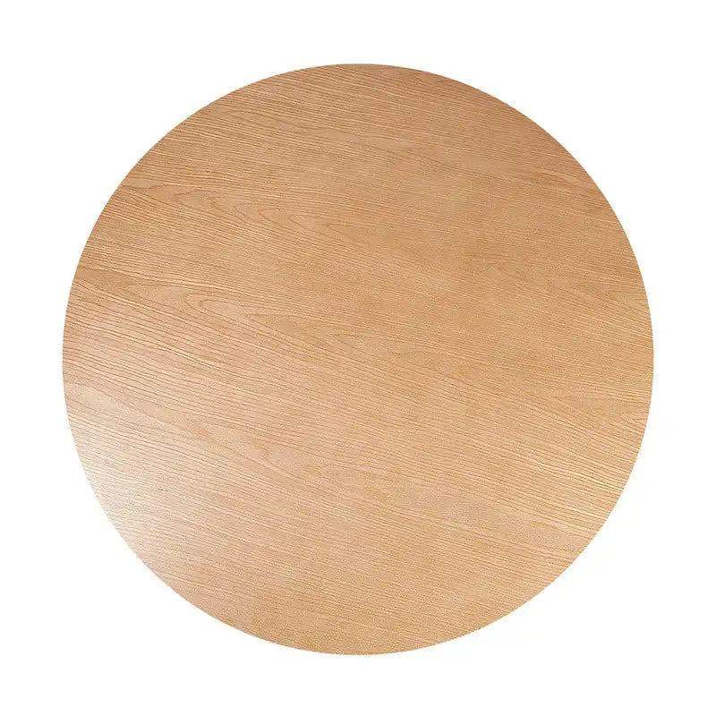 Round Fluted Pedestal Dining Table for 2-6 People - Black/Natural Oak
