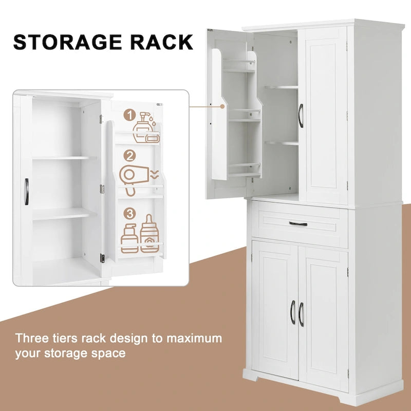 Bathroom Storage Cabinet with Drawer and Adjustable Shelf