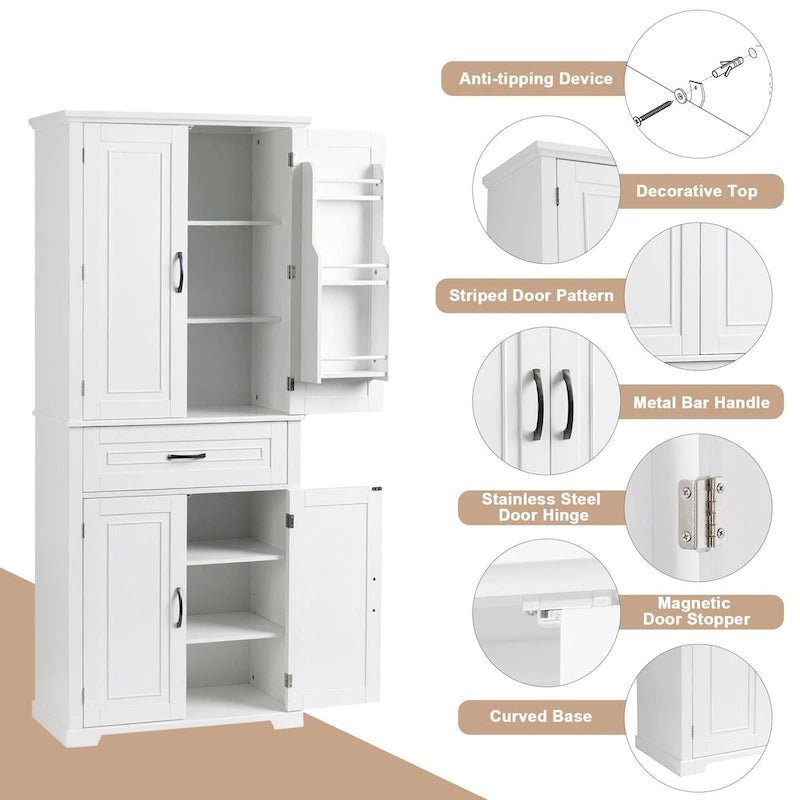 Bathroom Storage Cabinet with Drawer and Adjustable Shelf