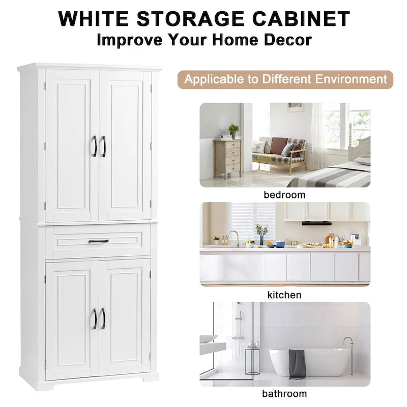 Bathroom Storage Cabinet with Drawer and Adjustable Shelf