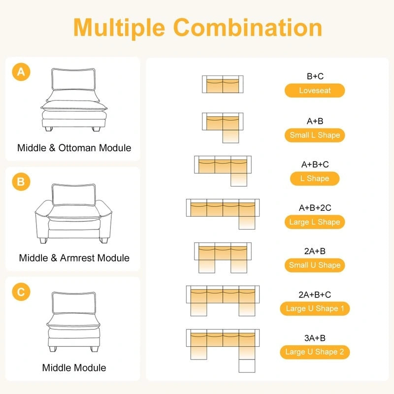 217*141*85 Chenille Two-Seater With Footstool Double Bag Indoor Double Sofa - 2+1