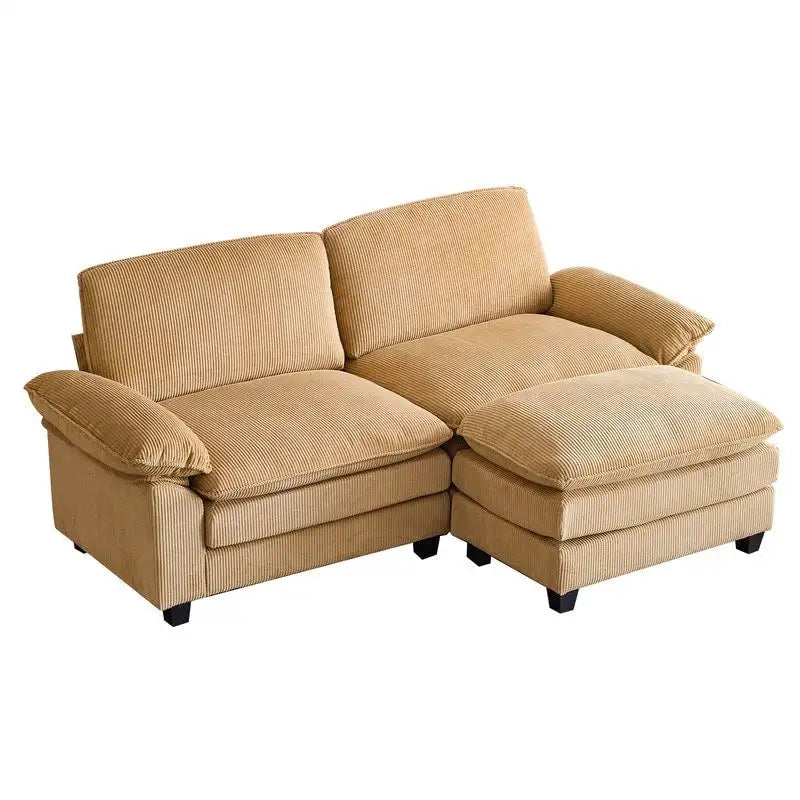 217*141*85 Chenille Two-Seater With Footstool Double Bag Indoor Double Sofa - 2+1