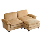 217*141*85 Chenille Two-Seater With Footstool Double Bag Indoor Double Sofa - 2+1