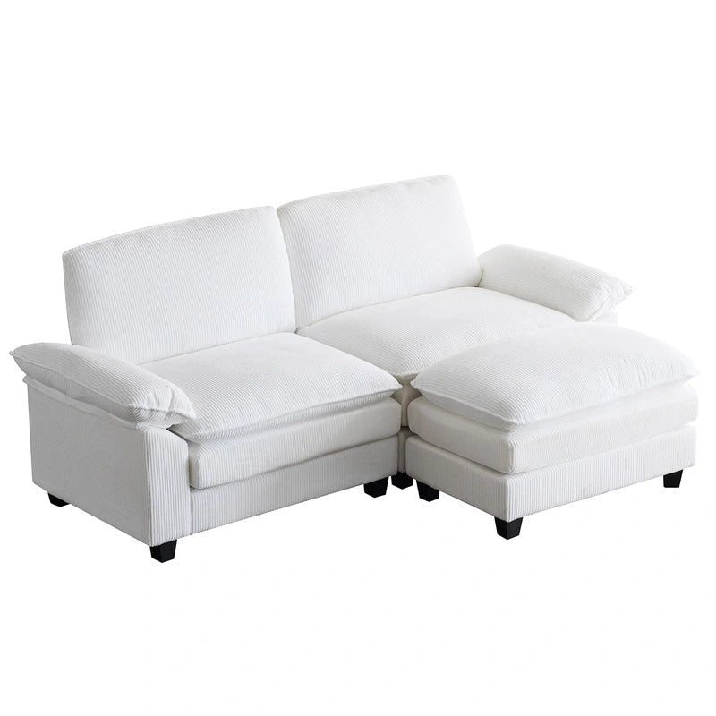 217*141*85 Chenille Two-Seater With Footstool Double Bag Indoor Double Sofa - 2+1