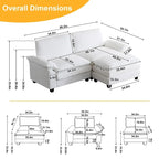 217*141*85 Chenille Two-Seater With Footstool Double Bag Indoor Double Sofa - 2+1