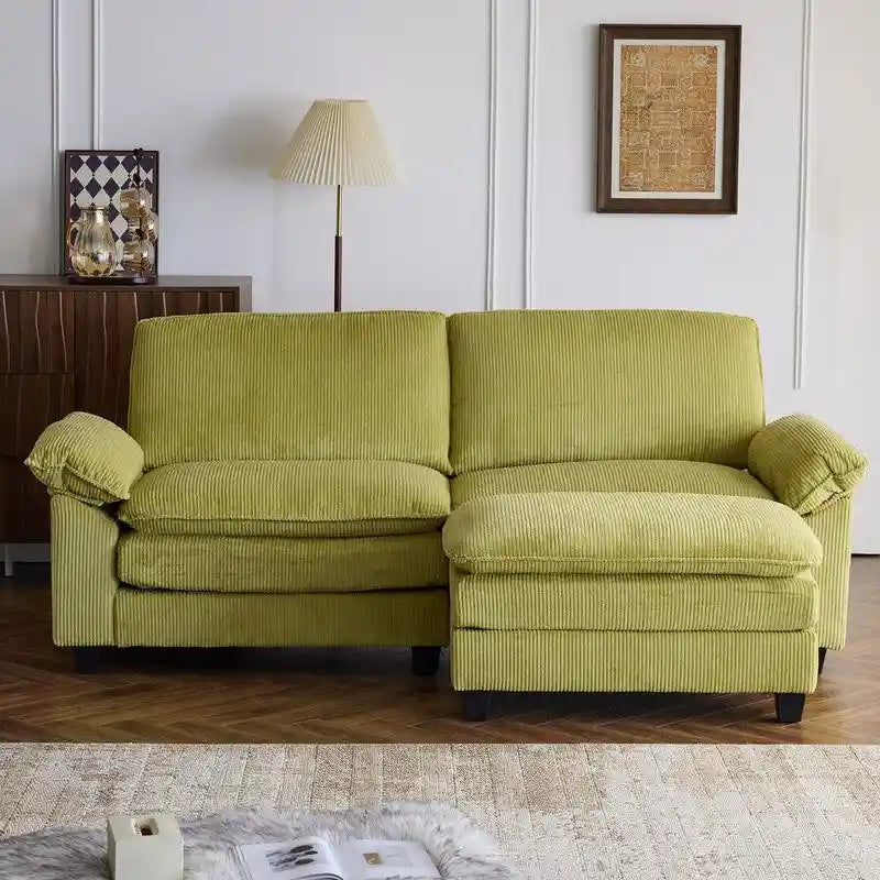 217*141*85 Chenille Two-Seater With Footstool Double Bag Indoor Double Sofa - 2+1