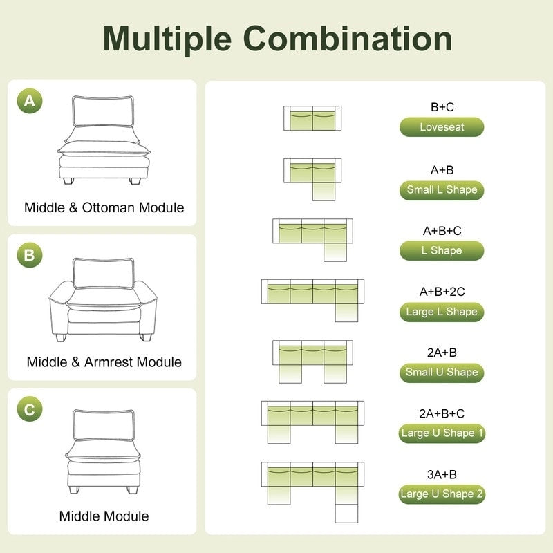 217*141*85 Chenille Two-Seater With Footstool Double Bag Indoor Double Sofa - 2+1