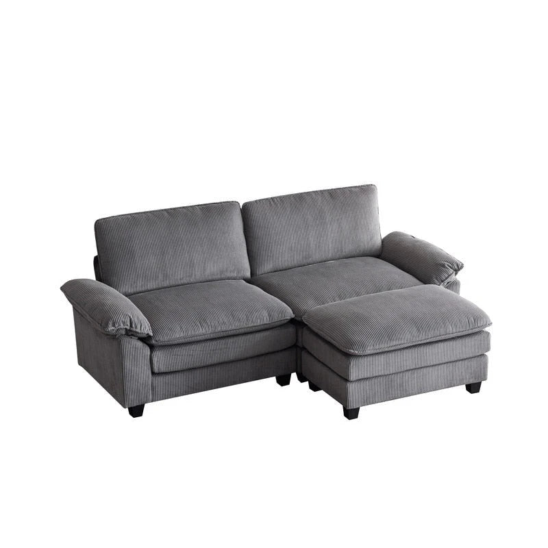 217*141*85 Chenille Two-Seater With Footstool Double Bag Indoor Double Sofa - 2+1