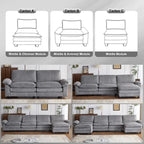 217*141*85 Chenille Two-Seater With Footstool Double Bag Indoor Double Sofa - 2+1