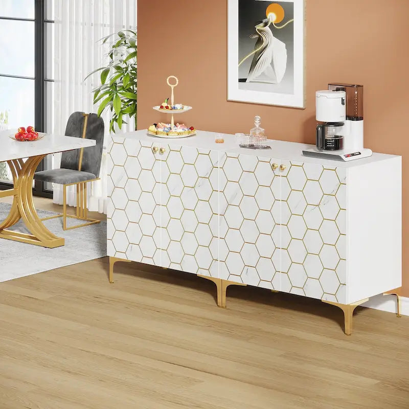 Modern Buffet Sideboard Cabinet with Storage for Dining Room (Set of 2)