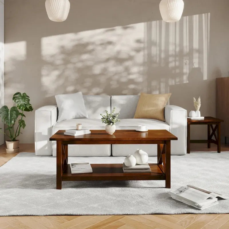 Solid Wood Traditional Farmhouse Coffee Table