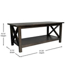 Solid Wood Traditional Farmhouse Coffee Table