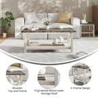 Solid Wood Traditional Farmhouse Coffee Table