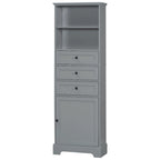 Merax Tall Storage Bathroom Cabinet with 3 Drawers and Adjustable Shelves