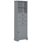 Merax Tall Storage Bathroom Cabinet with 3 Drawers and Adjustable Shelves