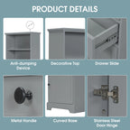 Merax Tall Storage Bathroom Cabinet with 3 Drawers and Adjustable Shelves