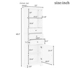Merax Tall Storage Bathroom Cabinet with 3 Drawers and Adjustable Shelves