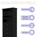 Merax Tall Storage Bathroom Cabinet with 3 Drawers and Adjustable Shelves