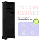 Merax Tall Storage Bathroom Cabinet with 3 Drawers and Adjustable Shelves