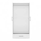 31.5 W x 66.9 H Wardrobe Armoire Cloest with Drawer In Black,White